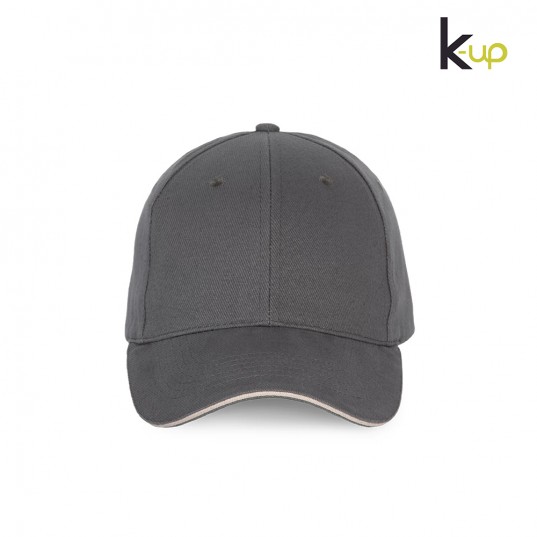 Kapa s šiltom K-UP K185 z ukrivljenim šiltom in nastavljivim zapenjanjem iz 100 % bombaža