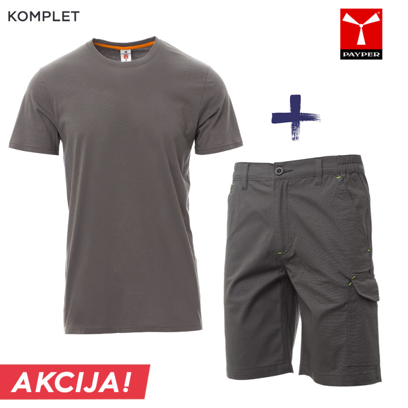 Delovni komplet Payper - kratke hlače in majica, Delovna oblačila, Delovne kratke hlače, Delovne majice s kratkimi rokavi, Delovne hlače