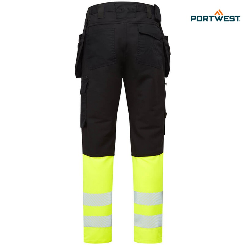 Portwest dobrovidne delovne hlače DX457 DX4 Hi-Vis, Dobrovidna delovna oblačila, Dobrovidne delovne hlače, Dobrovidne delovne hlače do pasu