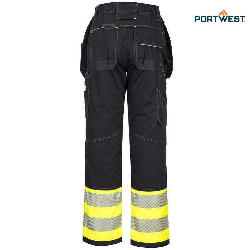 Portwest dobrovidne delovne hlače PW242 Hi-Vis PW2, Dobrovidna delovna oblačila, Dobrovidne delovne hlače, Dobrovidne delovne hlače do pasu