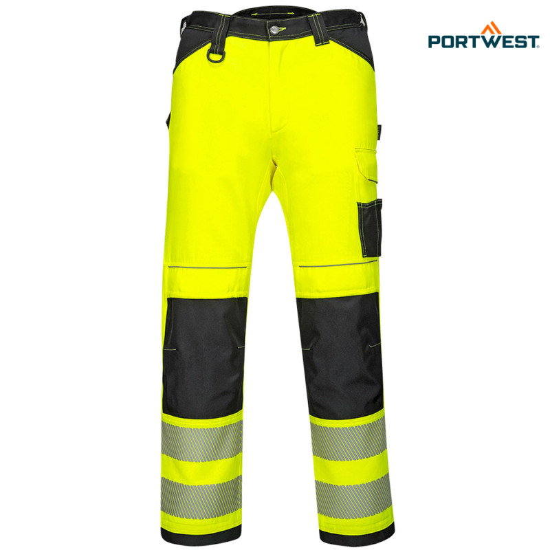 Portwest dobrovidne delovne hlače PW340 Hi-Vis PW3, Dobrovidna delovna oblačila, Dobrovidne delovne hlače, Dobrovidne delovne hlače do pasu