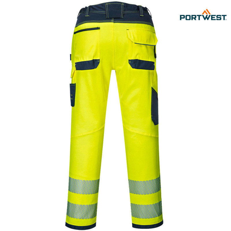 Portwest dobrovidne delovne hlače PW340 Hi-Vis PW3, Dobrovidna delovna oblačila, Dobrovidne delovne hlače, Dobrovidne delovne hlače do pasu