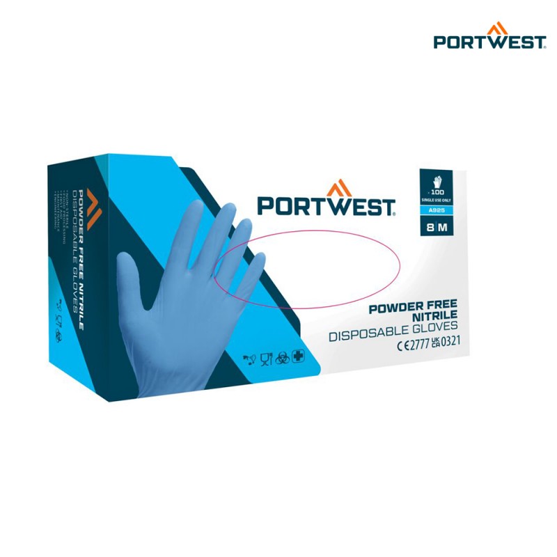 Portwest A925 nitrilne rokavice za enkratno uporabo brez pudra Portwest A925 nitrilne rokavice za enkratno uporabo