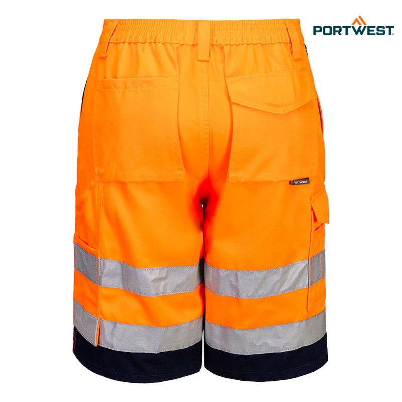 Portwest delovne kratke hlače E043 Hi-Vis, Dobrovidna delovna oblačila, Dobrovidne delovne hlače, Dobrovidne delovne kratke hlače