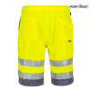 Portwest delovne kratke hlače E043 Hi-Vis, Dobrovidna delovna oblačila, Dobrovidne delovne hlače, Dobrovidne delovne kratke hlače
