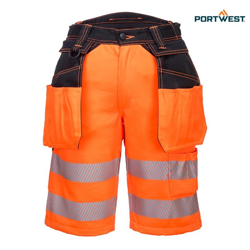 Portwest delovne kratke hlače PW343 PW3 Hi-Vis, Dobrovidna delovna oblačila, Dobrovidne delovne hlače, Dobrovidne delovne kratke hlače