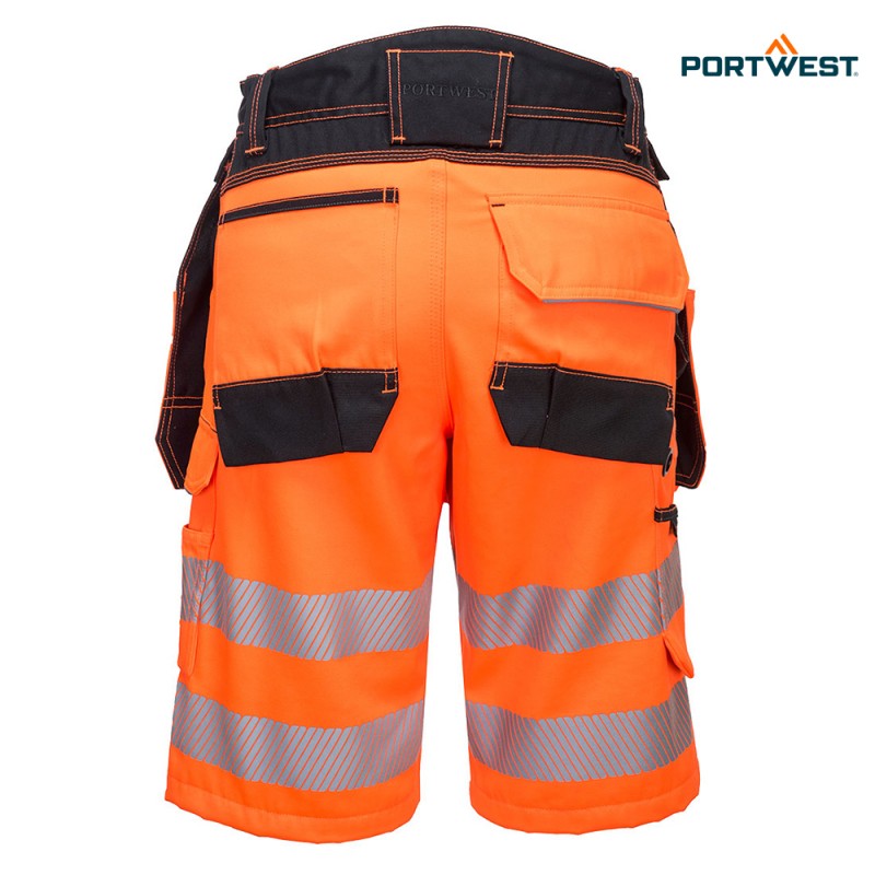 Portwest delovne kratke hlače PW343 PW3 Hi-Vis, Dobrovidna delovna oblačila, Dobrovidne delovne hlače, Dobrovidne delovne kratke hlače