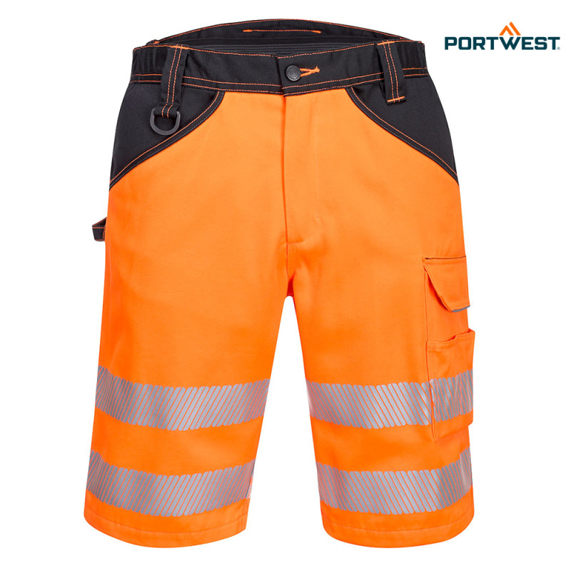 Portwest delovne kratke hlače PW348 PW3 Hi-Vis, Dobrovidna delovna oblačila, Dobrovidne delovne hlače, Dobrovidne delovne kratke hlače
