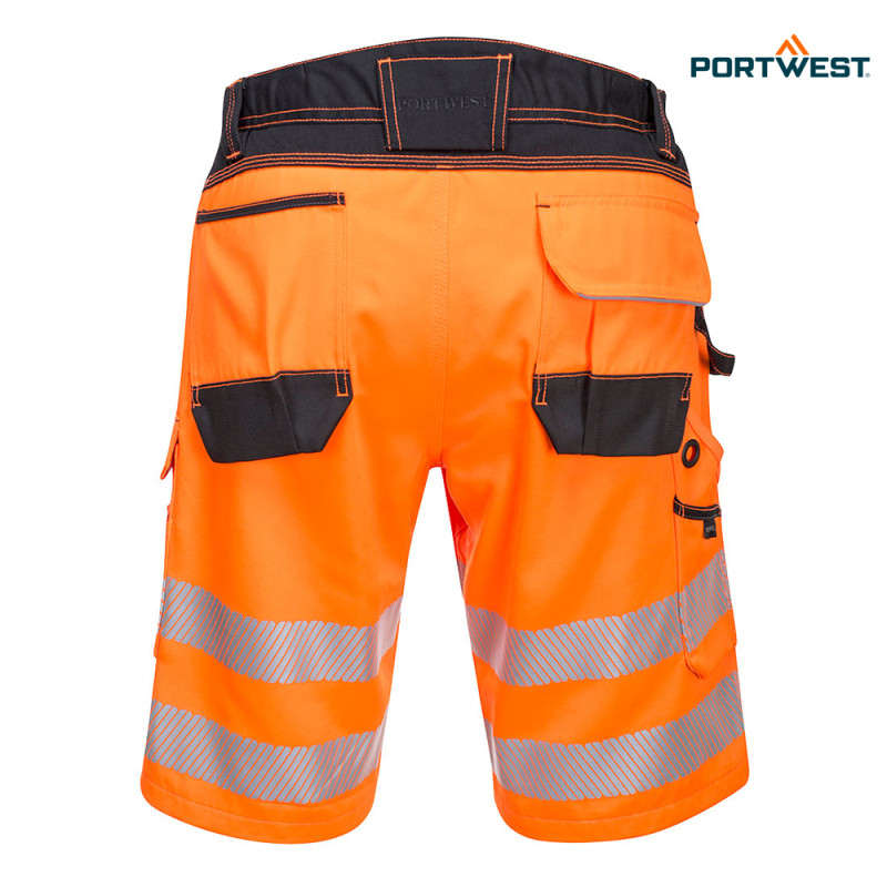 Portwest delovne kratke hlače PW348 PW3 Hi-Vis, Dobrovidna delovna oblačila, Dobrovidne delovne hlače, Dobrovidne delovne kratke hlače
