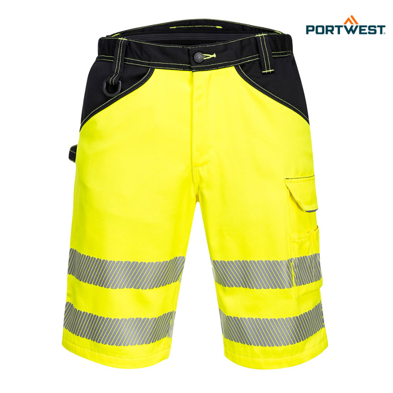 Portwest delovne kratke hlače PW348 PW3 Hi-Vis, Dobrovidna delovna oblačila, Dobrovidne delovne hlače, Dobrovidne delovne kratke hlače