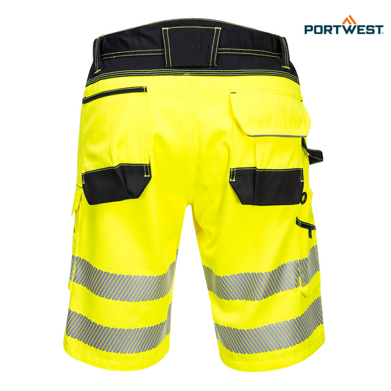 Portwest delovne kratke hlače PW348 PW3 Hi-Vis, Dobrovidna delovna oblačila, Dobrovidne delovne hlače, Dobrovidne delovne kratke hlače