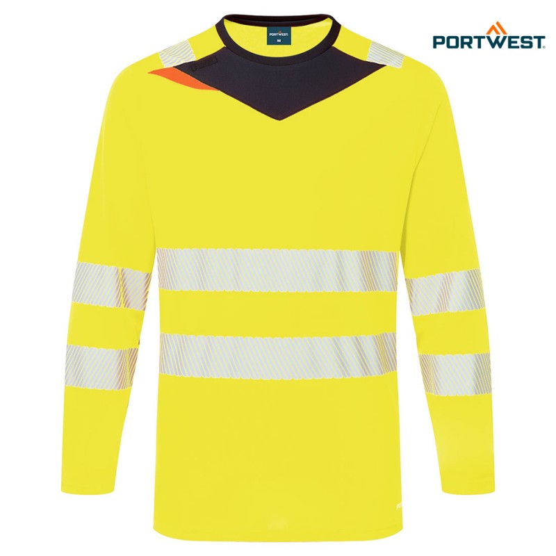 Portwest dobrovidna delovna majica DX416 Hi-Vis DX4, Dobrovidna delovna oblačila, Dobrovidne delovne majice, Dobrovidne majice z dolgimi rokavi