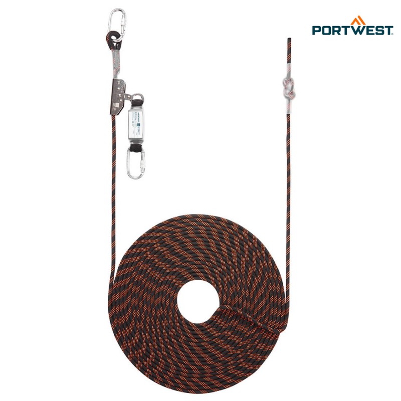 Portwest 20m vodena zaščita za zaustavitev padca z vrvjo FP92, Delo na višini, Varovalne vrvi