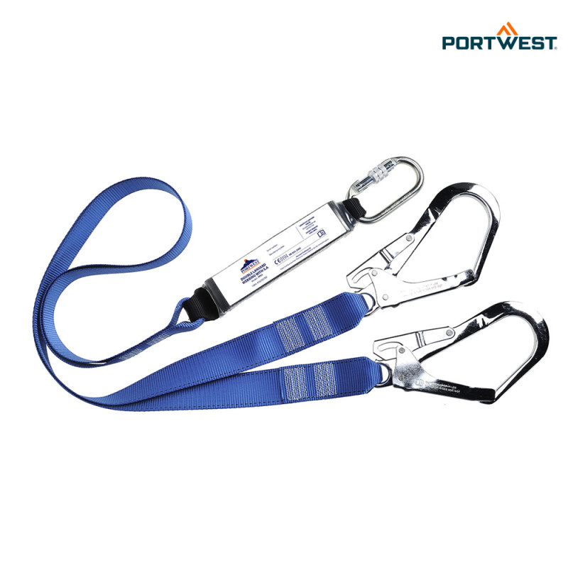 Portwest dvojna varovalna vrv 1,8m z blažilcem udarcev FP51, Delo na višini, Varovalne vrvi