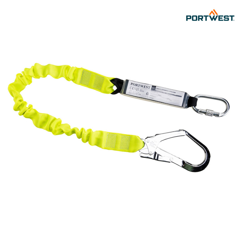 Portwest enojna elastična varovalna vrv 1,8m z absorberjem energije FP53, Delo na višini, Varovalne vrvi