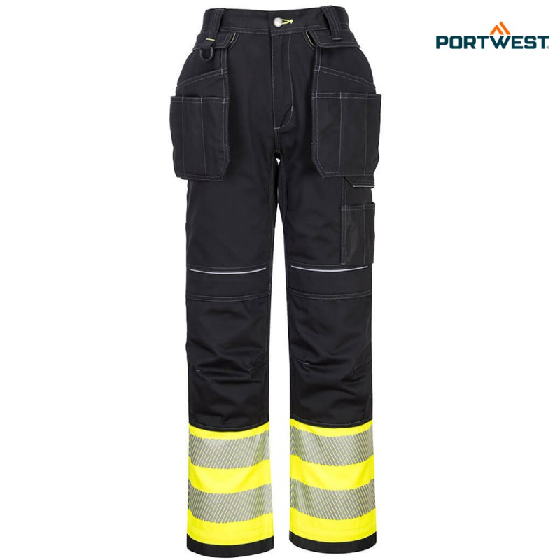 Portwest dobrovidne delovne hlače PW307 PW3 Hi-Vis razred 1, Dobrovidna delovna oblačila, Dobrovidne delovne hlače, Dobrovidne delovne hlače do pasu