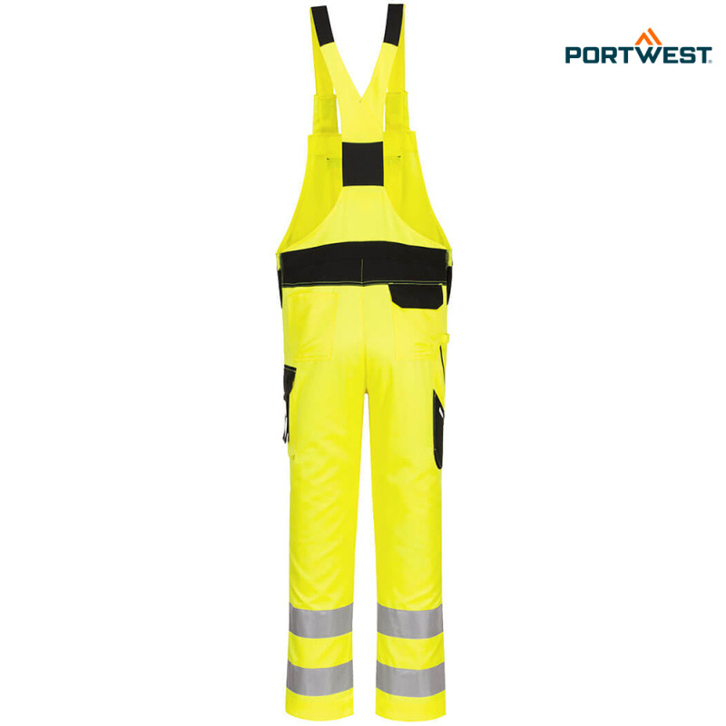 Portwest dobrovidne delovne hlače PW244 Hi-Vis PW2, Dobrovidna delovna oblačila, Dobrovidne delovne hlače, Dobrovidne delovne hlače z naramnicami