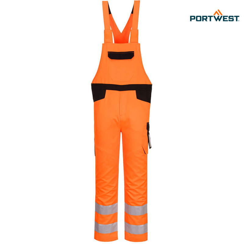 Portwest dobrovidne delovne hlače PW244 Hi-Vis PW2, Dobrovidna delovna oblačila, Dobrovidne delovne hlače, Dobrovidne delovne hlače z naramnicami