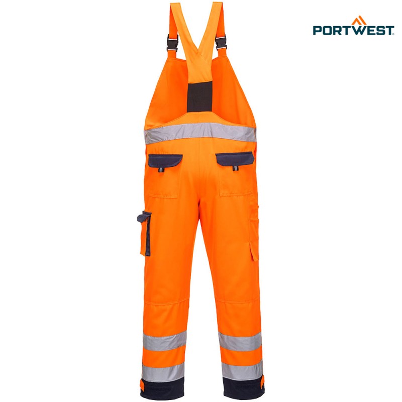 Portwest dobrovidne delovne hlače z naramnicami TX52 Hi-Vis, Dobrovidna delovna oblačila, Dobrovidne delovne hlače, Dobrovidne delovne hlače z naramnicami