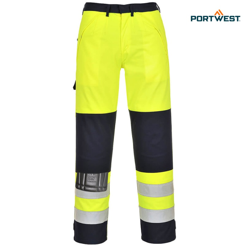 Portwest multinorm delovne hlače Hi-Vis FR62, Dobrovidna delovna oblačila, Multinorm delovna oblačila, Multinorm delovne hlače, Multinorm delovne hlače do pasu, Dobrovidne delovne hlače, Dobrovidne delovne hlače do pasu